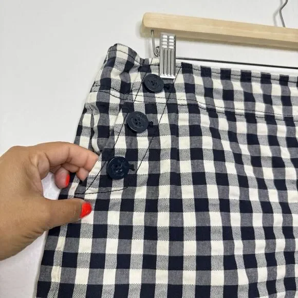 Ann Taylor Loft Shorts Size 14 Plaid Blue Sailor Preppy Summer Gingham Nautical - Picture 2 of 11